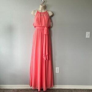 After Six Halter Full Length Lux Chiffon Dress Size 8  NWT